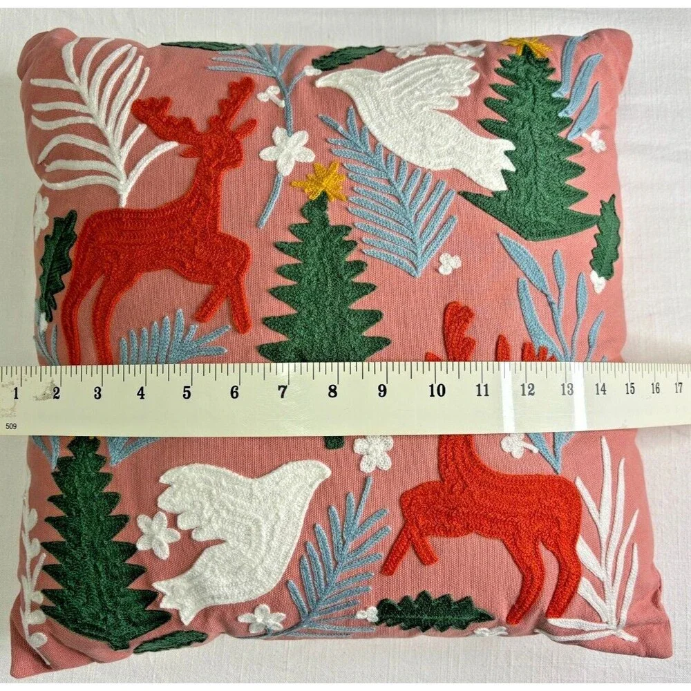 Opalhouse‎ Jungalow Embroidered Winter Scene Hygge Square 18x18 Throw Pillow
